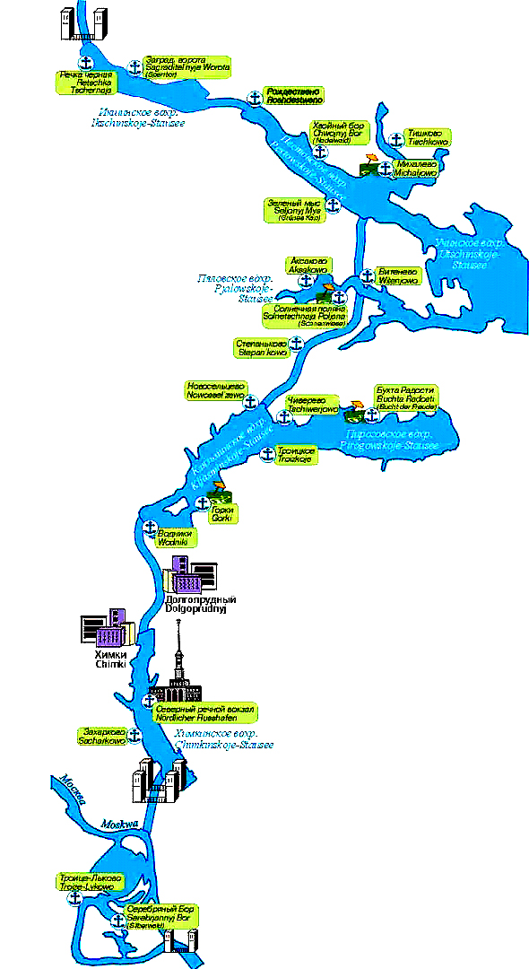Карта причалов москвы реки москва